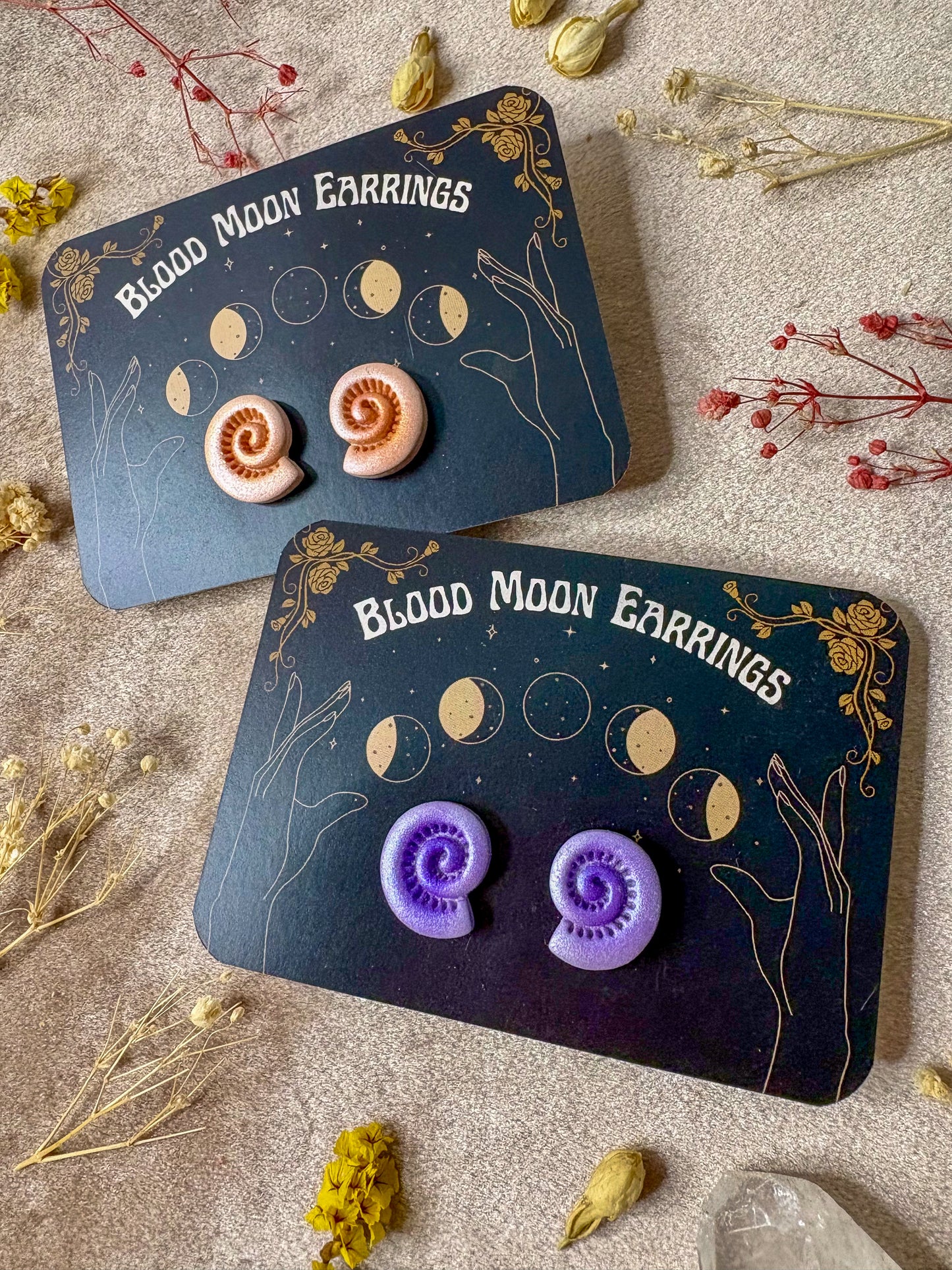 Spiral Shell Stud Earrings