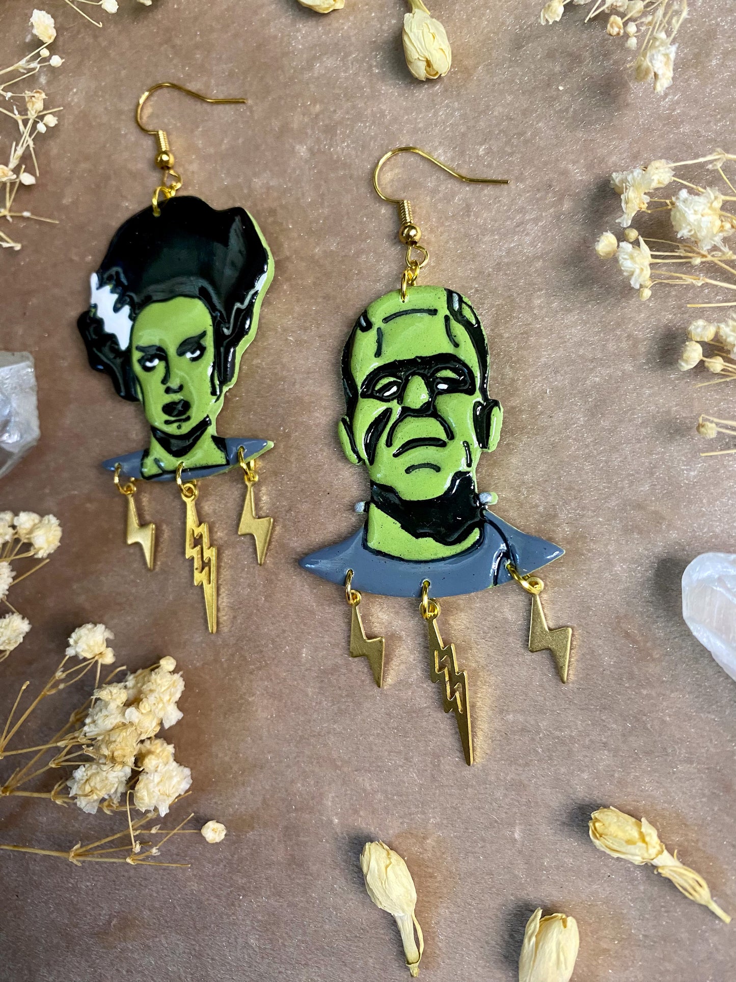 Frankenstein's Monster and his Bride Earrings