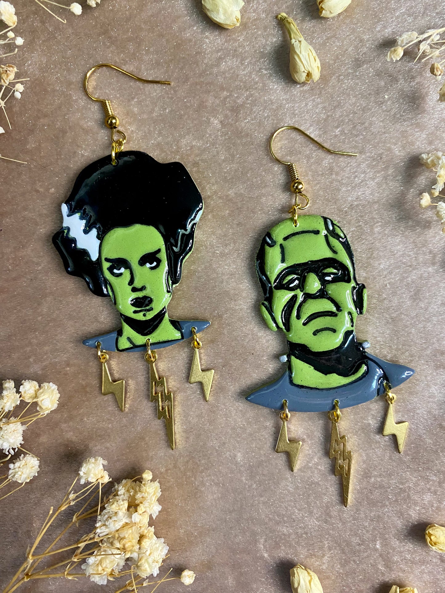 Frankenstein's Monster and his Bride Earrings