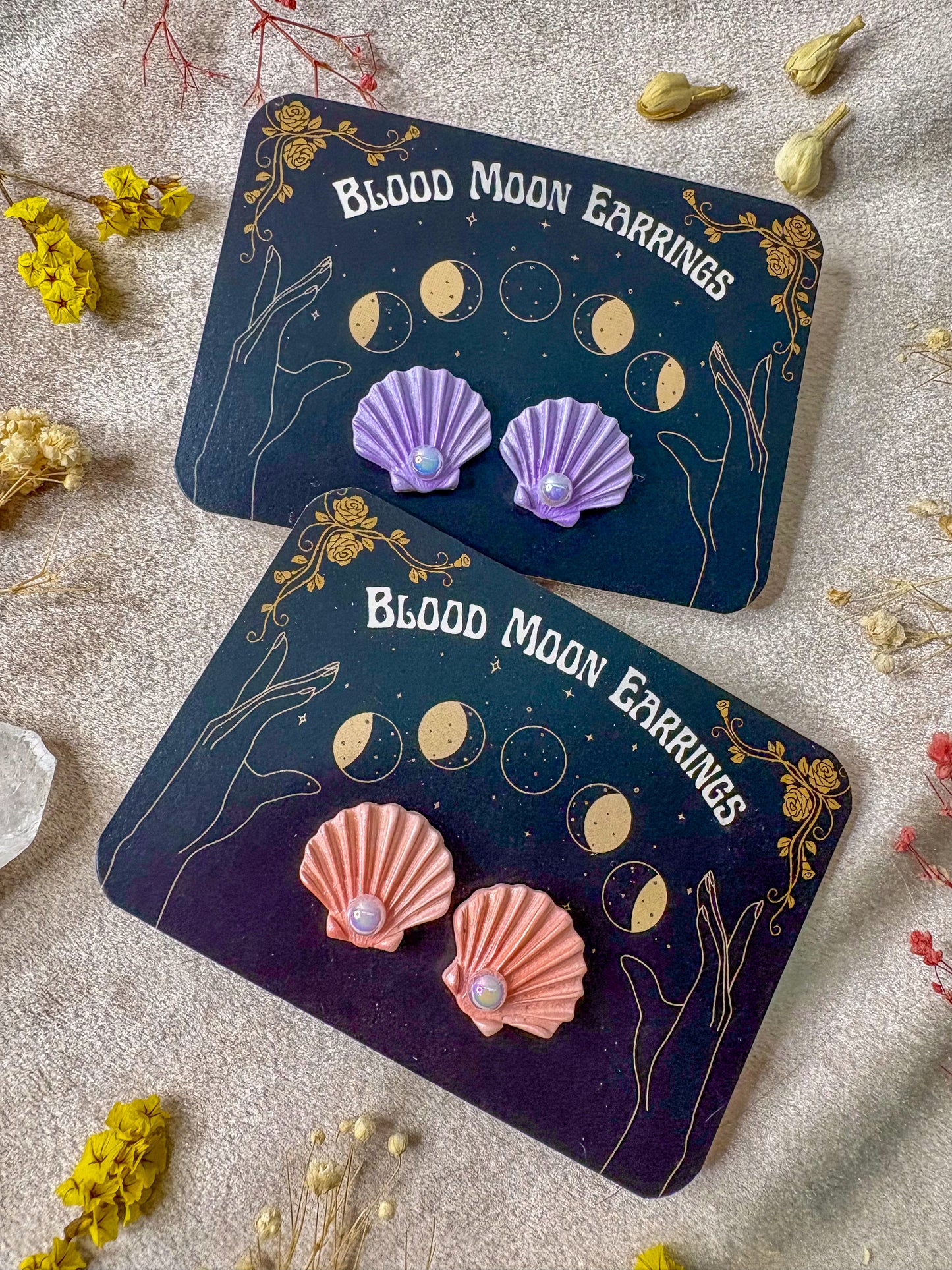 Pearl Shell Stud Earrings