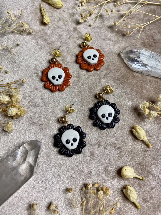 Skull Flower Midi Earrings