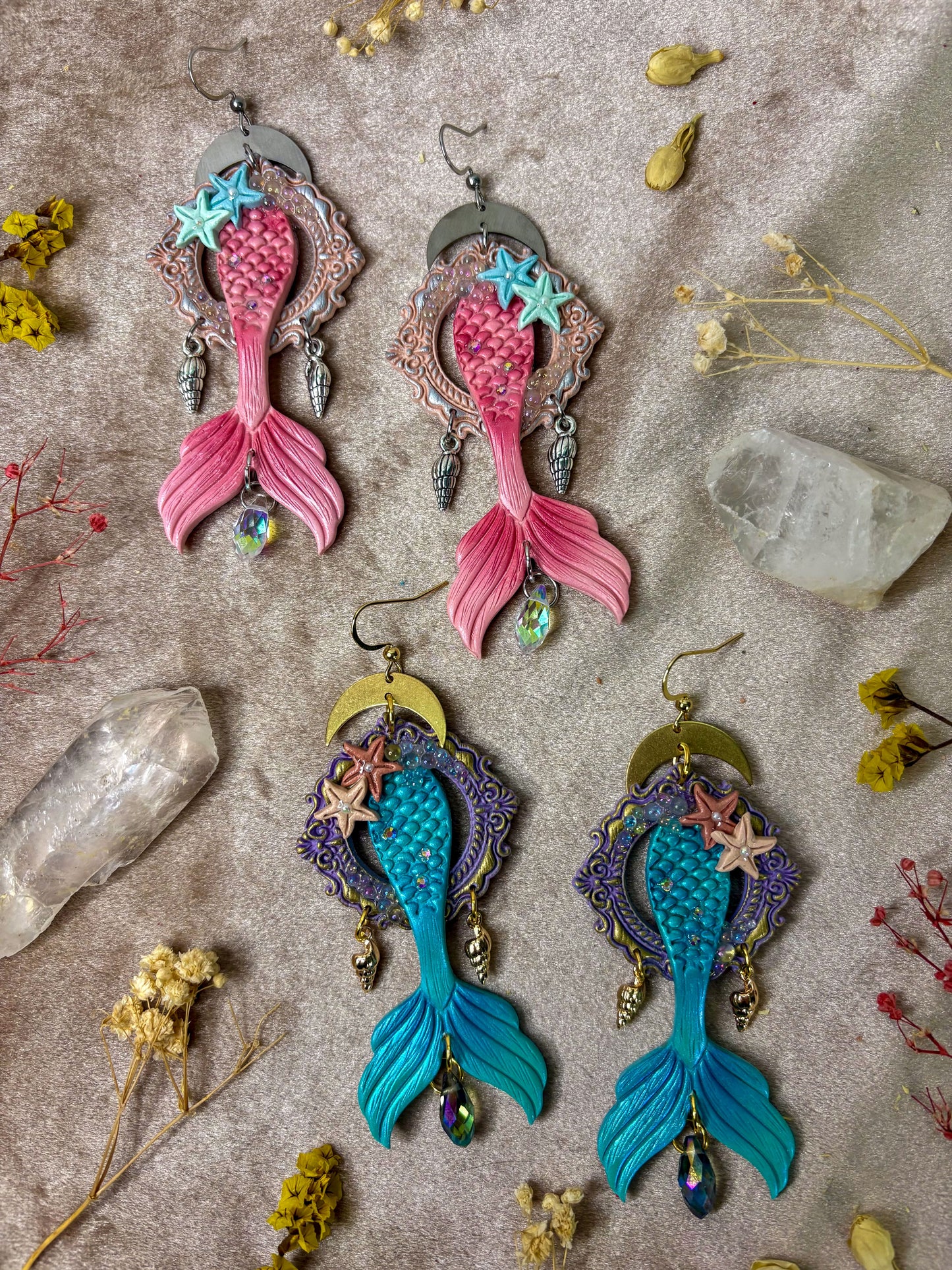 Mermaid Tail Frame Earrings