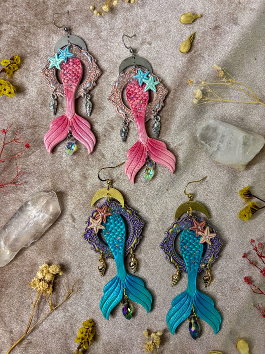 Mermaid Tail Frame Earrings