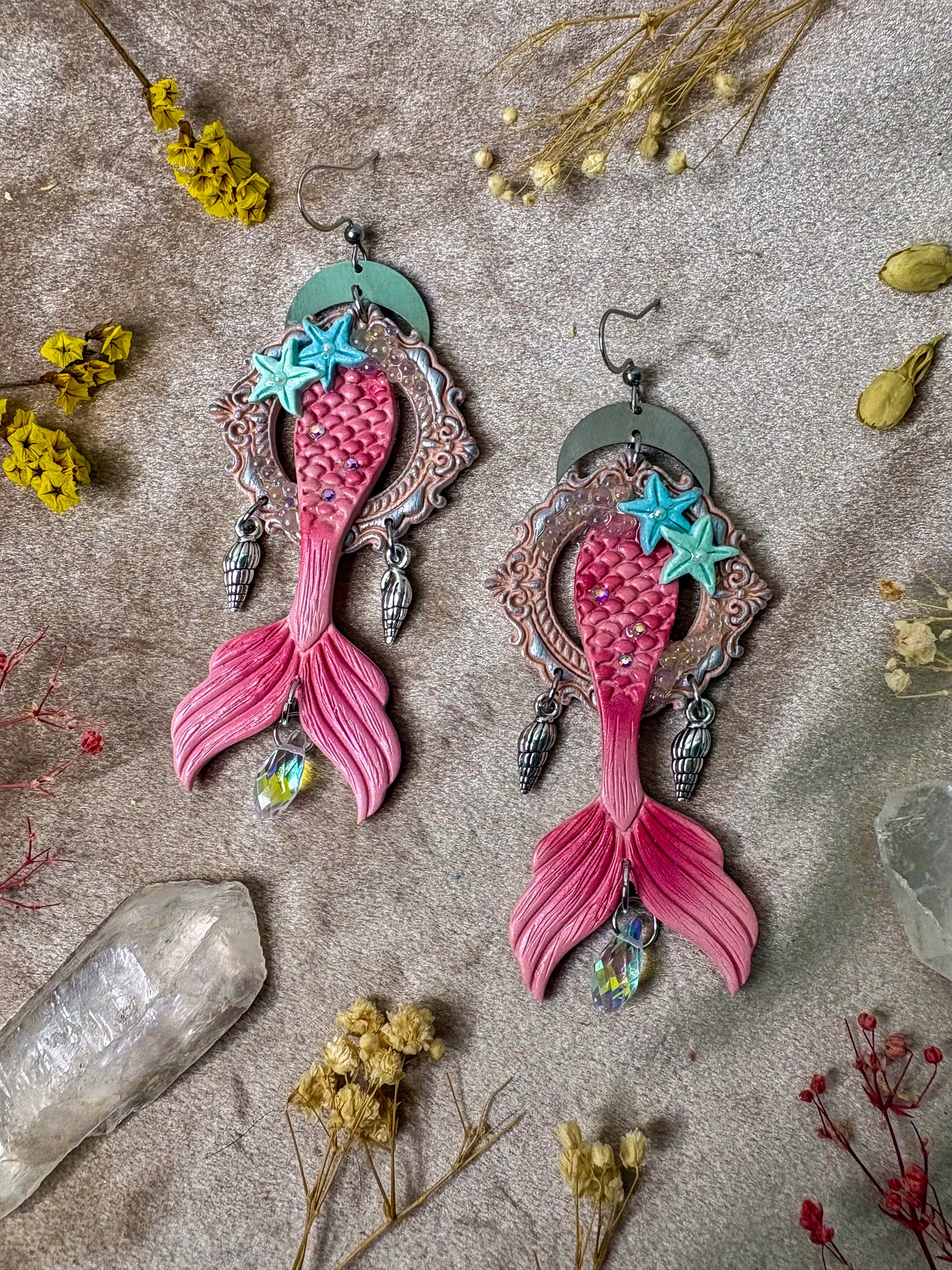 Mermaid Tail Frame Earrings