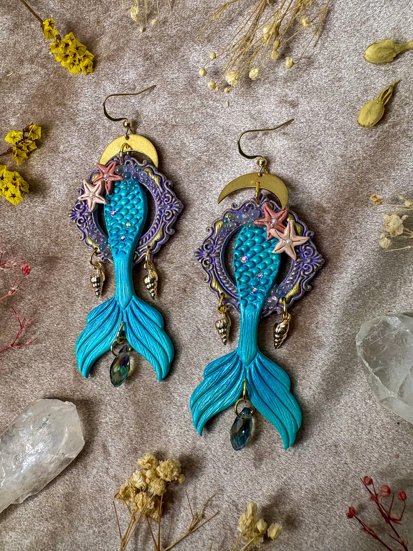 Mermaid Tail Frame Earrings