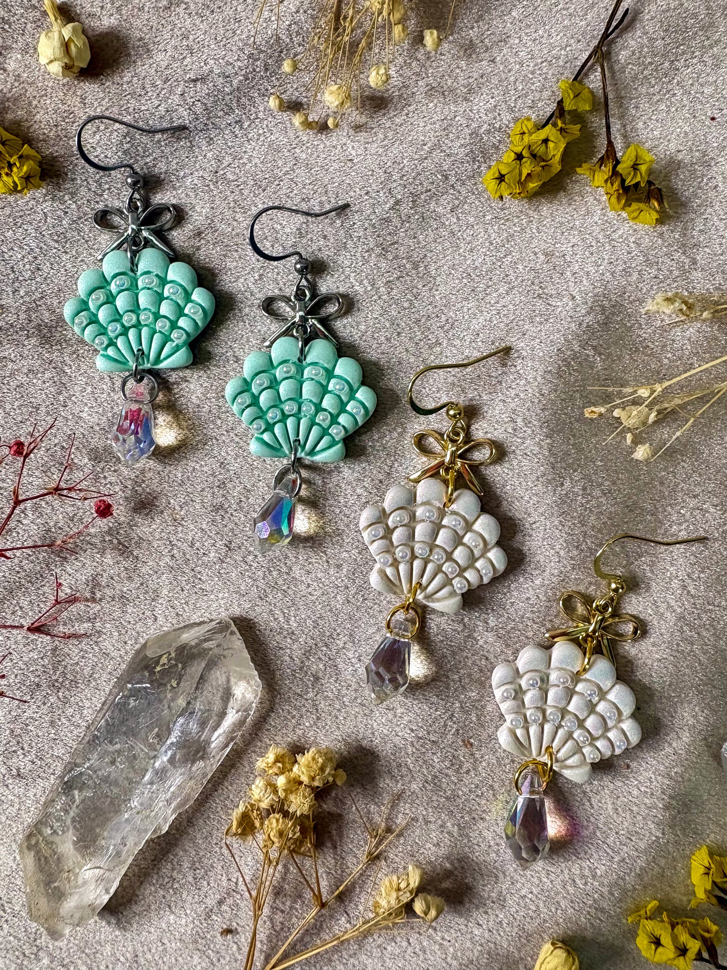 Pearly Seashell Earrings