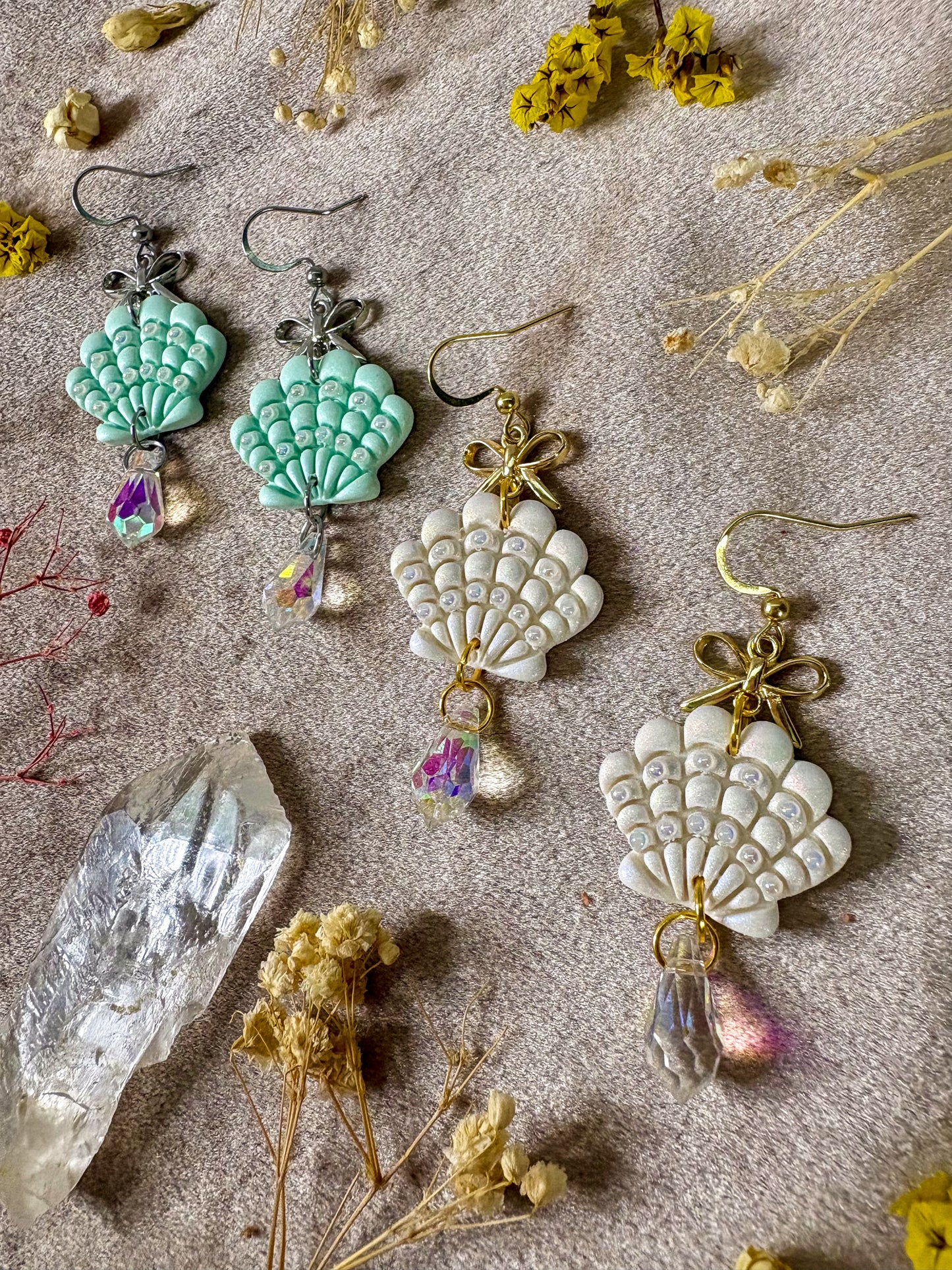 Pearly Seashell Earrings