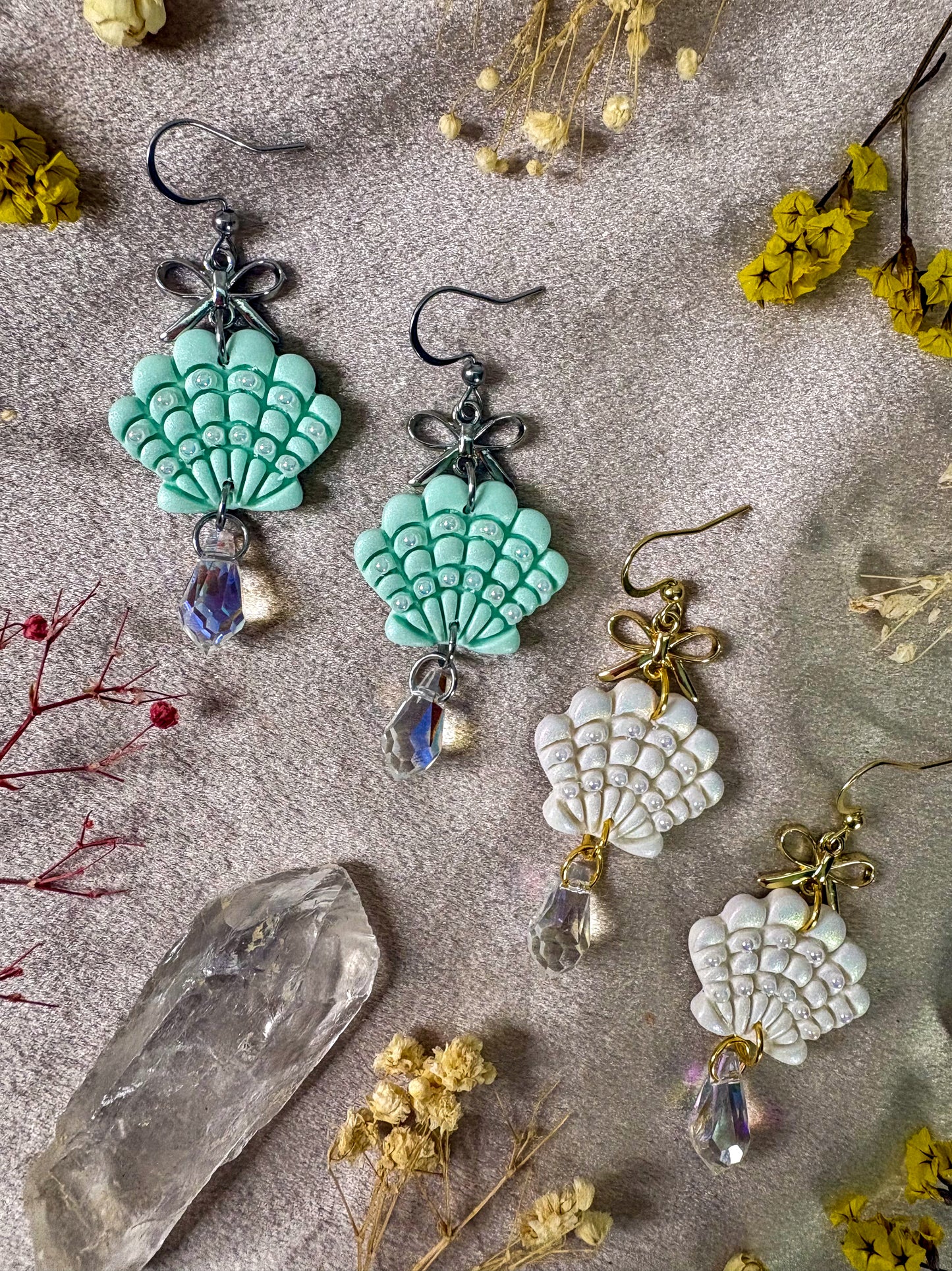 Pearly Seashell Earrings