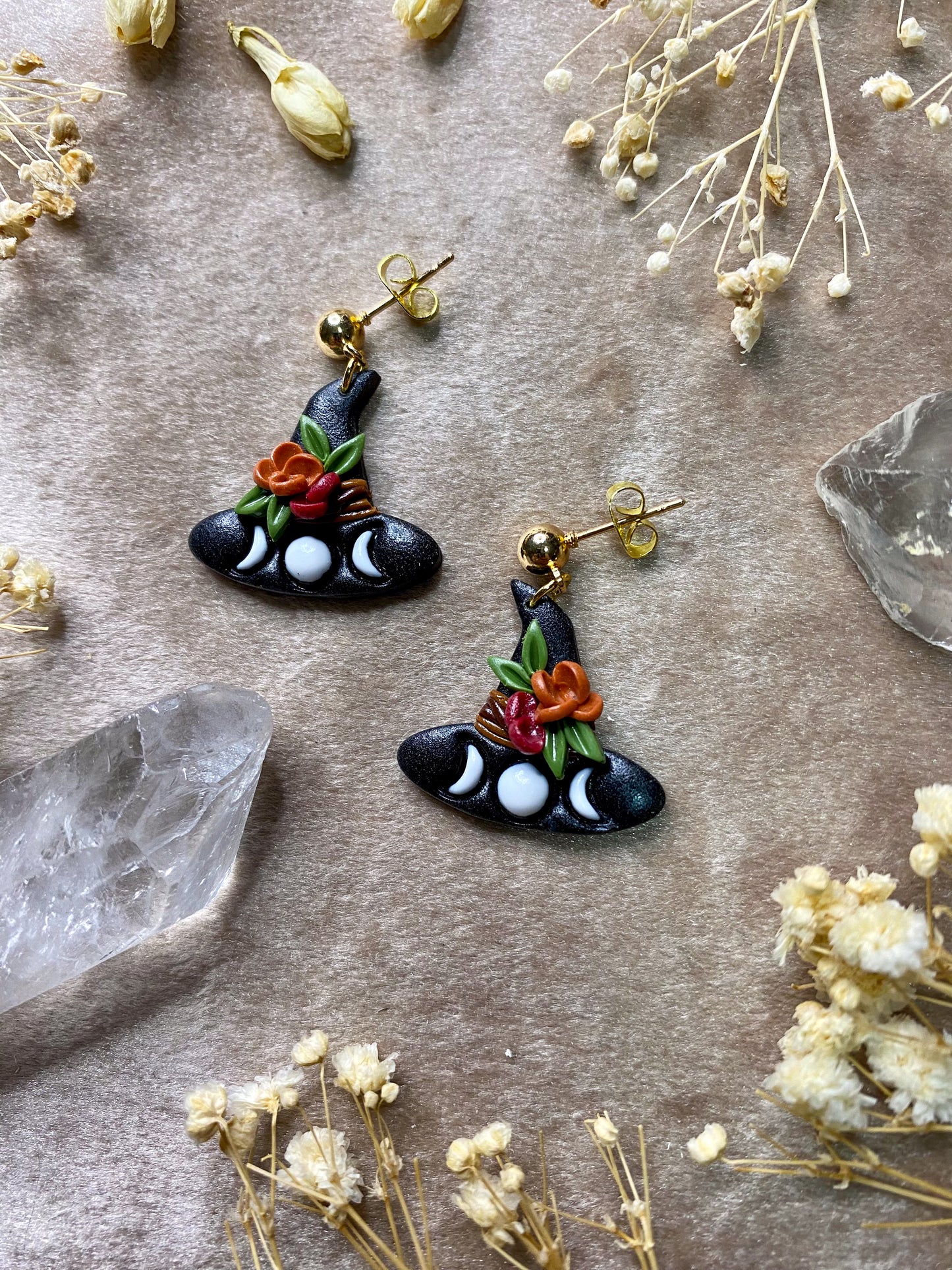 Floral Witch Hat Midi Earrings