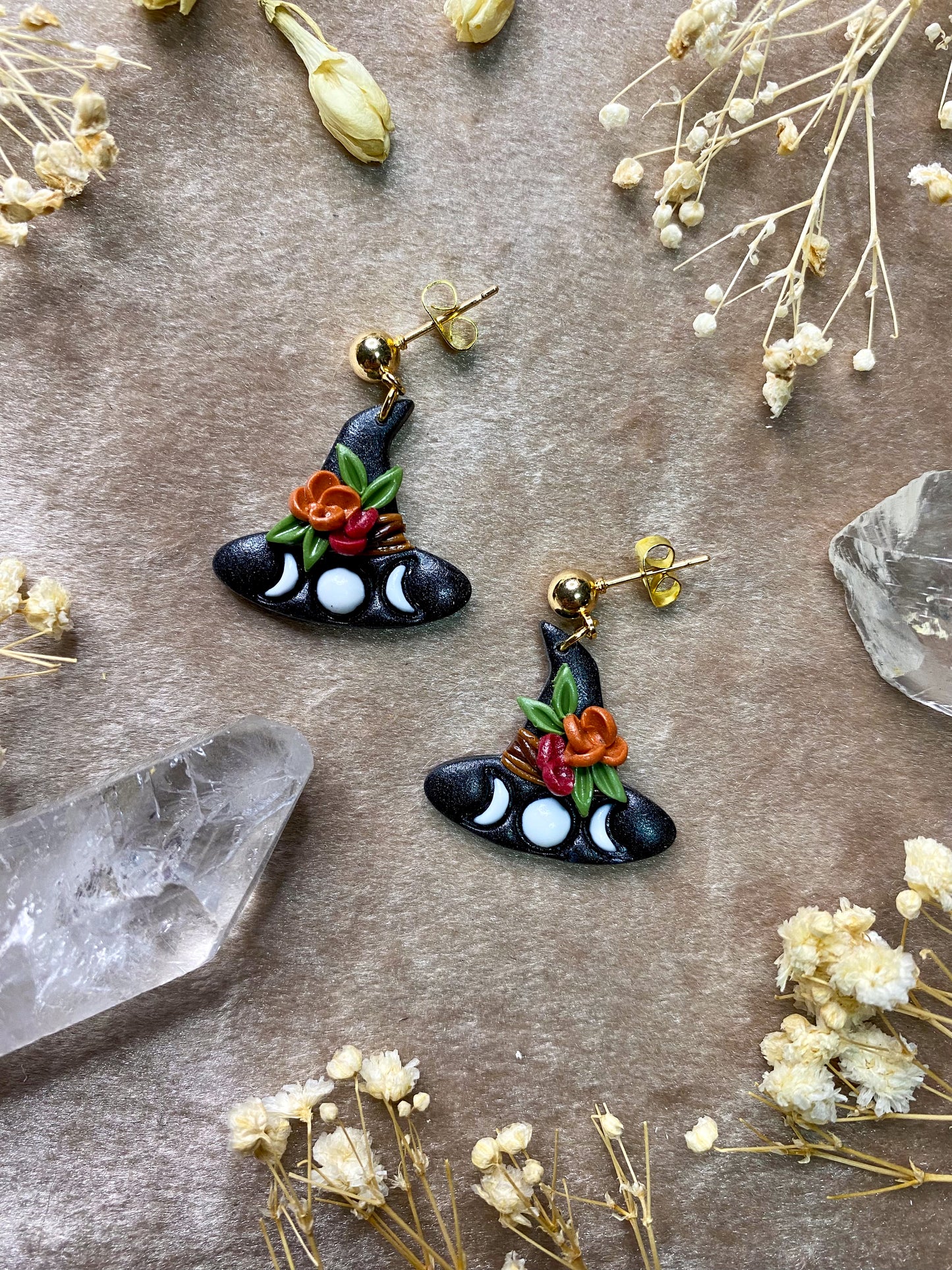 Floral Witch Hat Midi Earrings