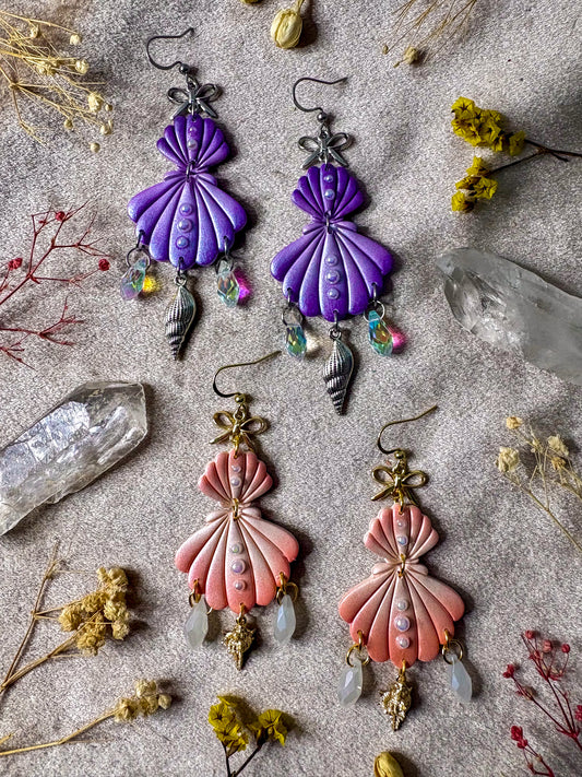 Double Pearly Shell Earrings