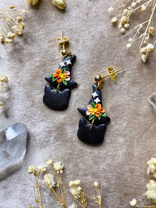 Cat in the Witch Hat Midi Earrings
