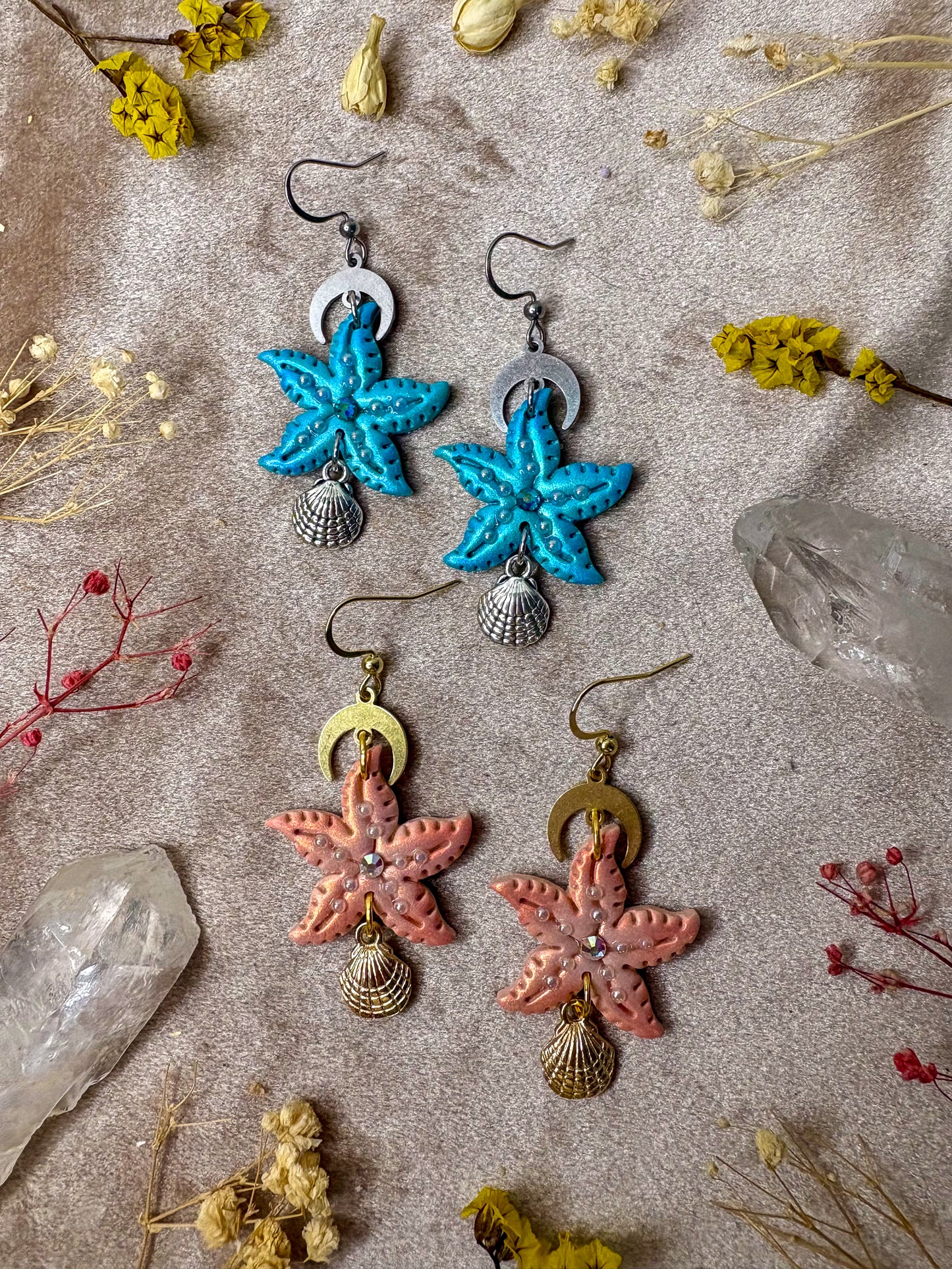 Pearly Starfish Earrings