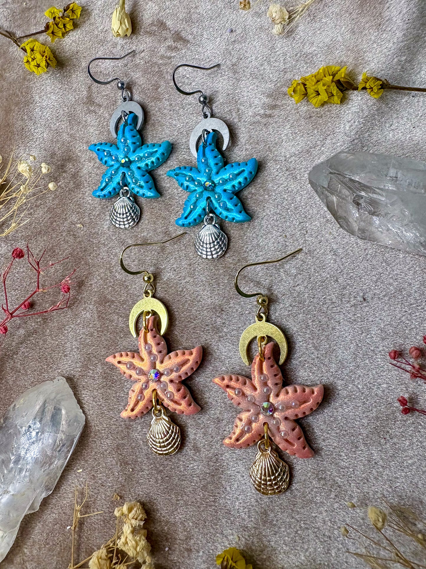 Pearly Starfish Earrings