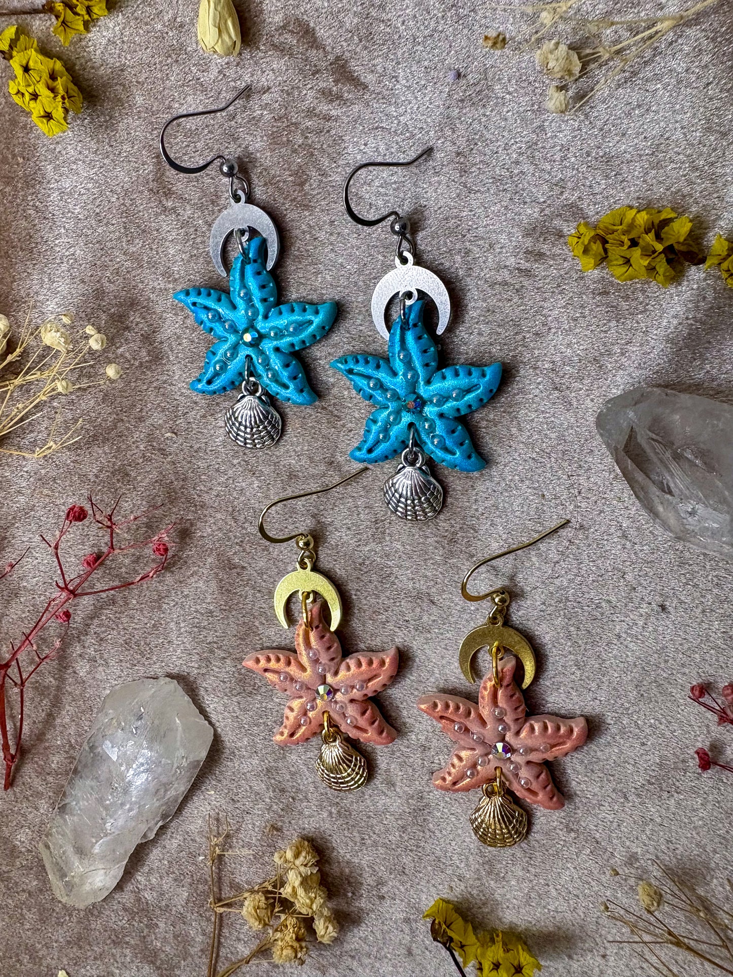 Pearly Starfish Earrings