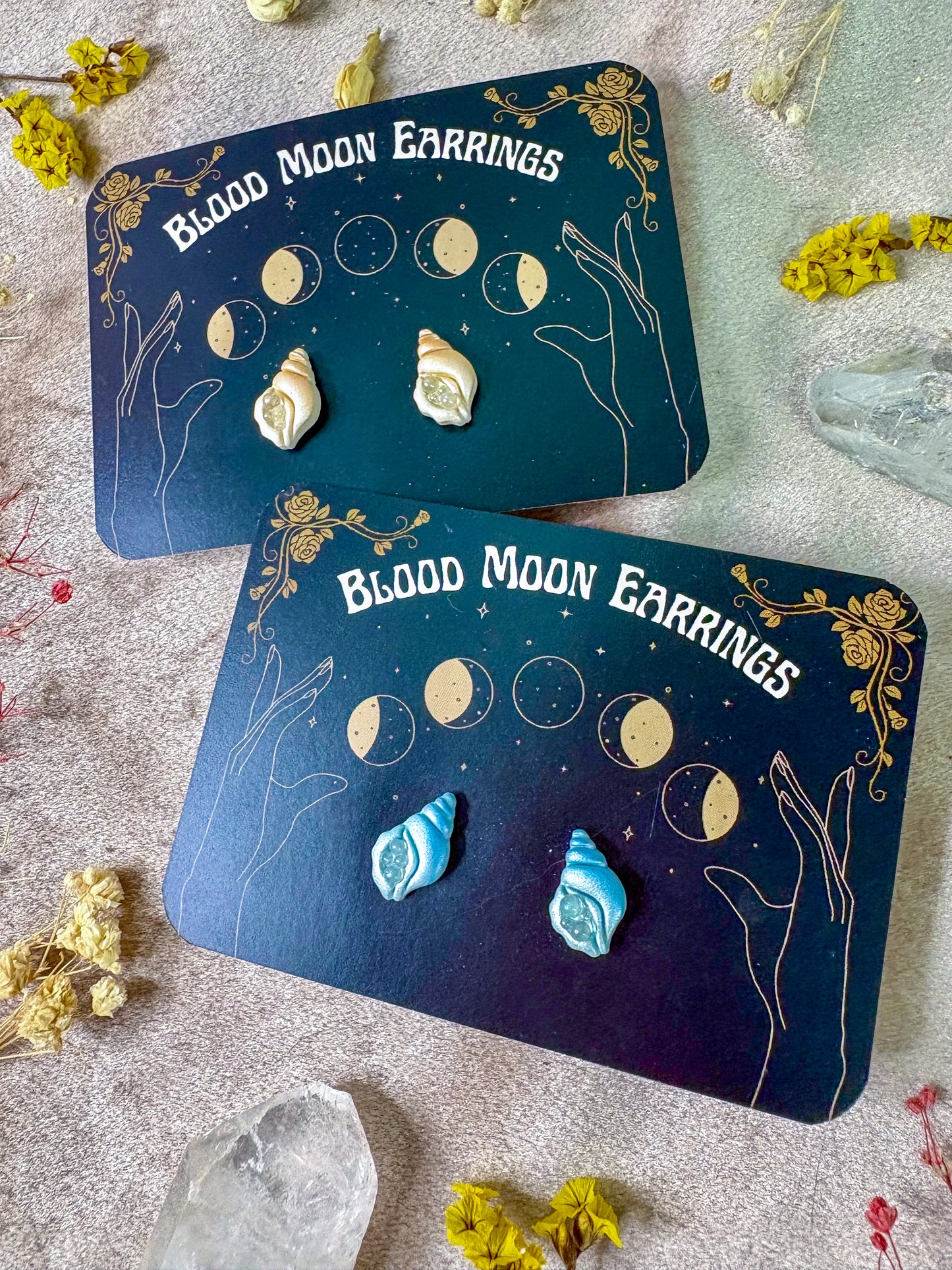 Bubbly Conch Stud Earrings