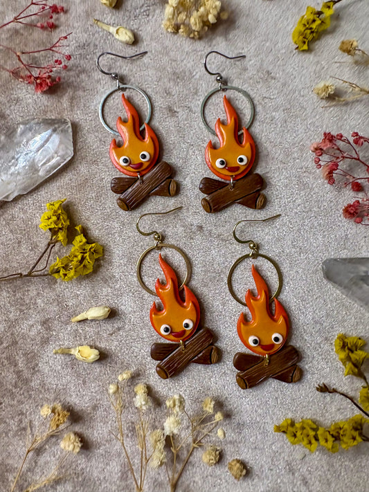 Orange Flame Earrings