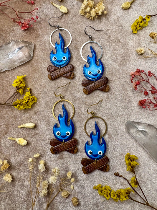 Blue Flame Earrings