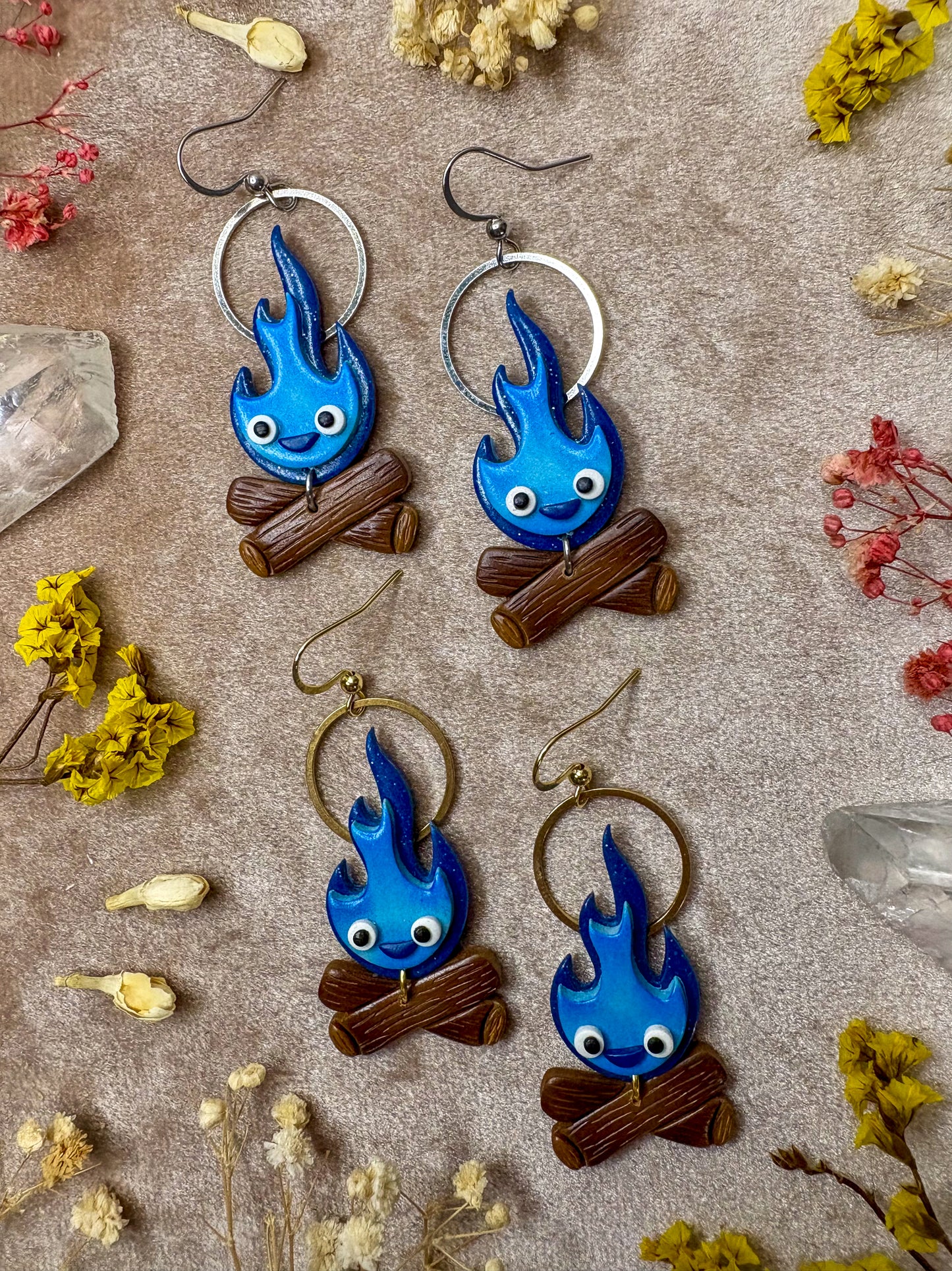 Blue Flame Earrings