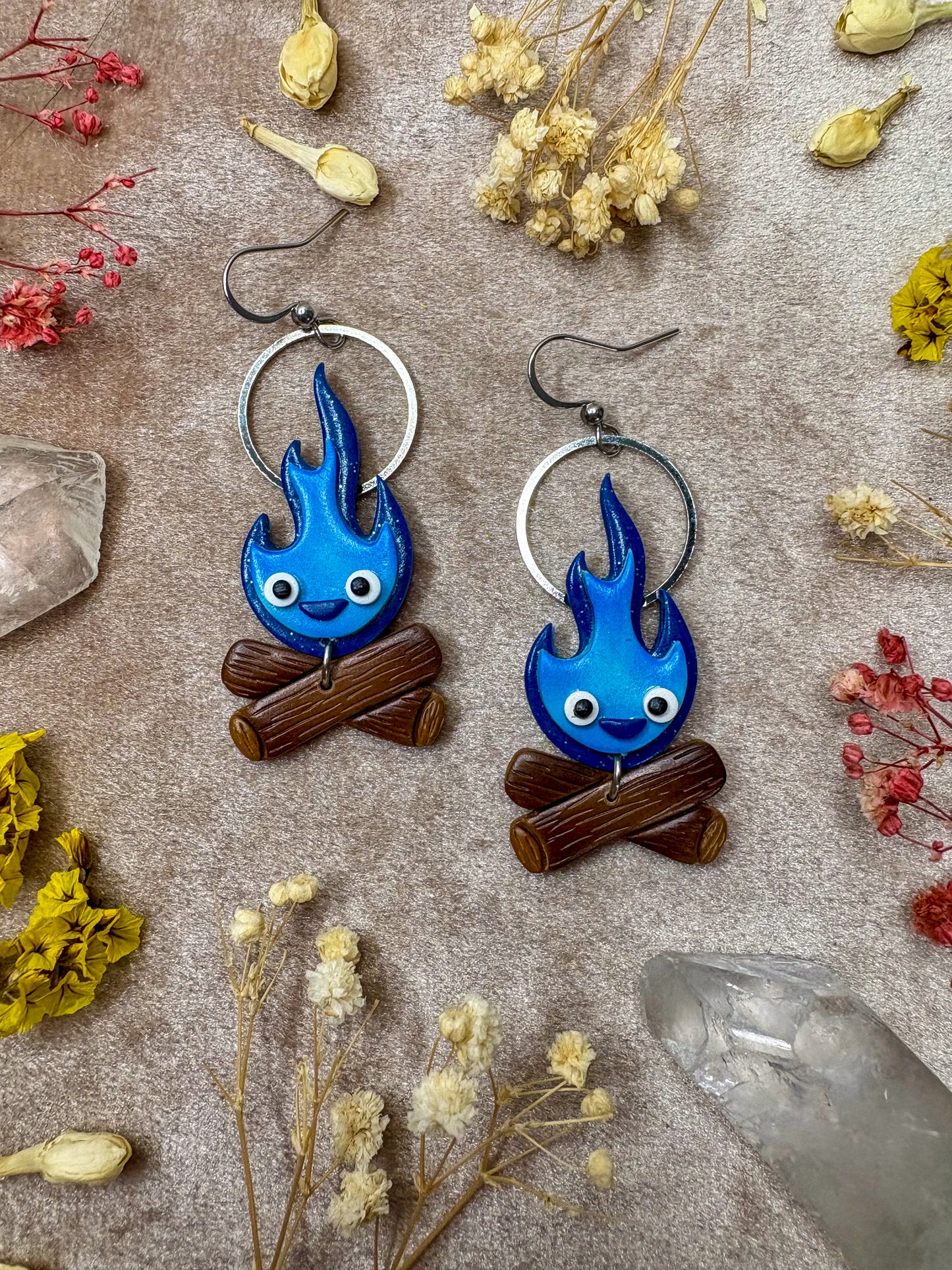 Blue Flame Earrings