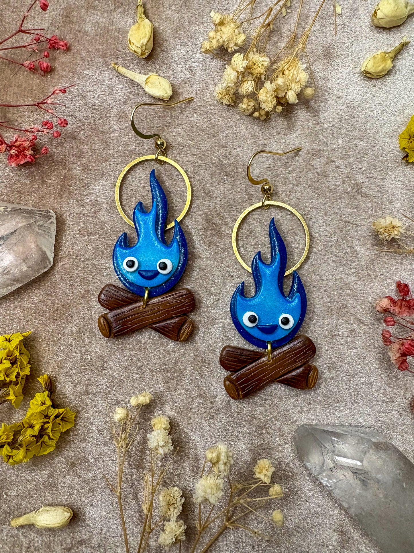 Blue Flame Earrings