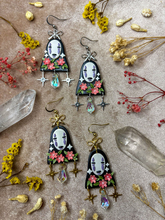 Masked Monster and Blossom Earrings