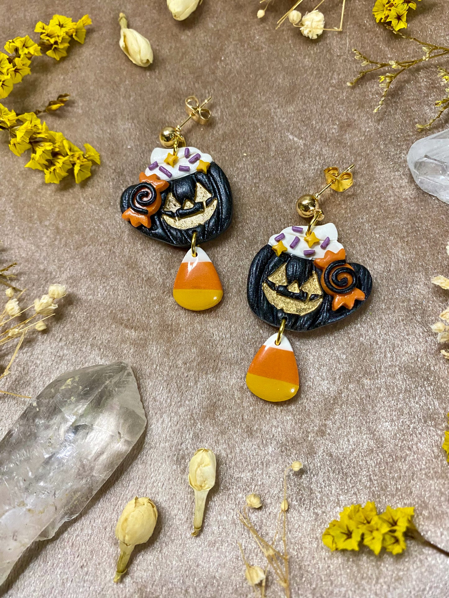 Pumpkin and Candy Mug Earrings