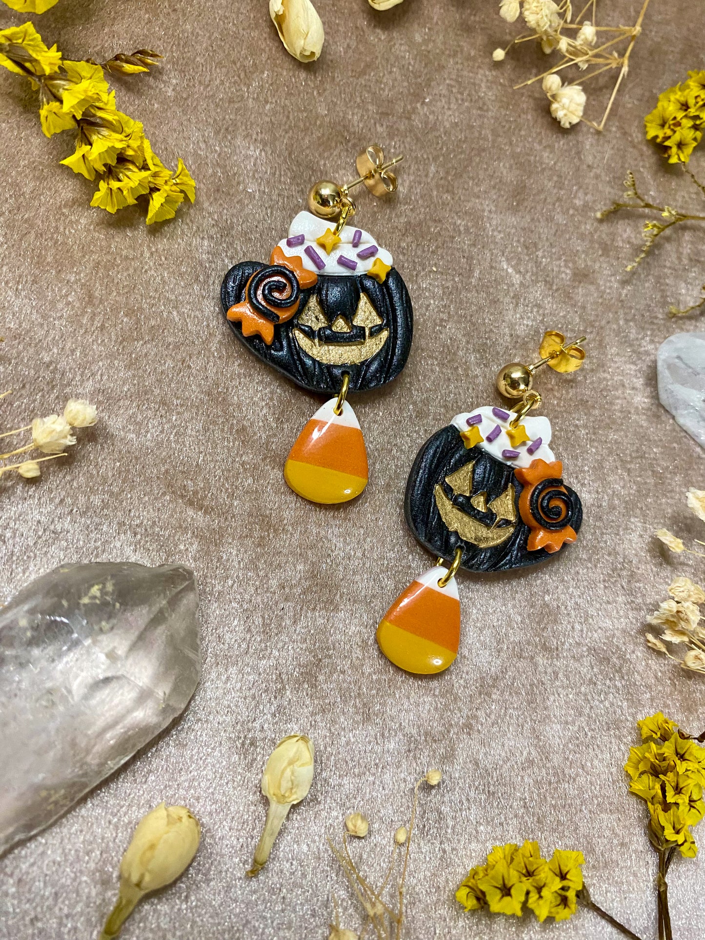 Pumpkin and Candy Mug Earrings