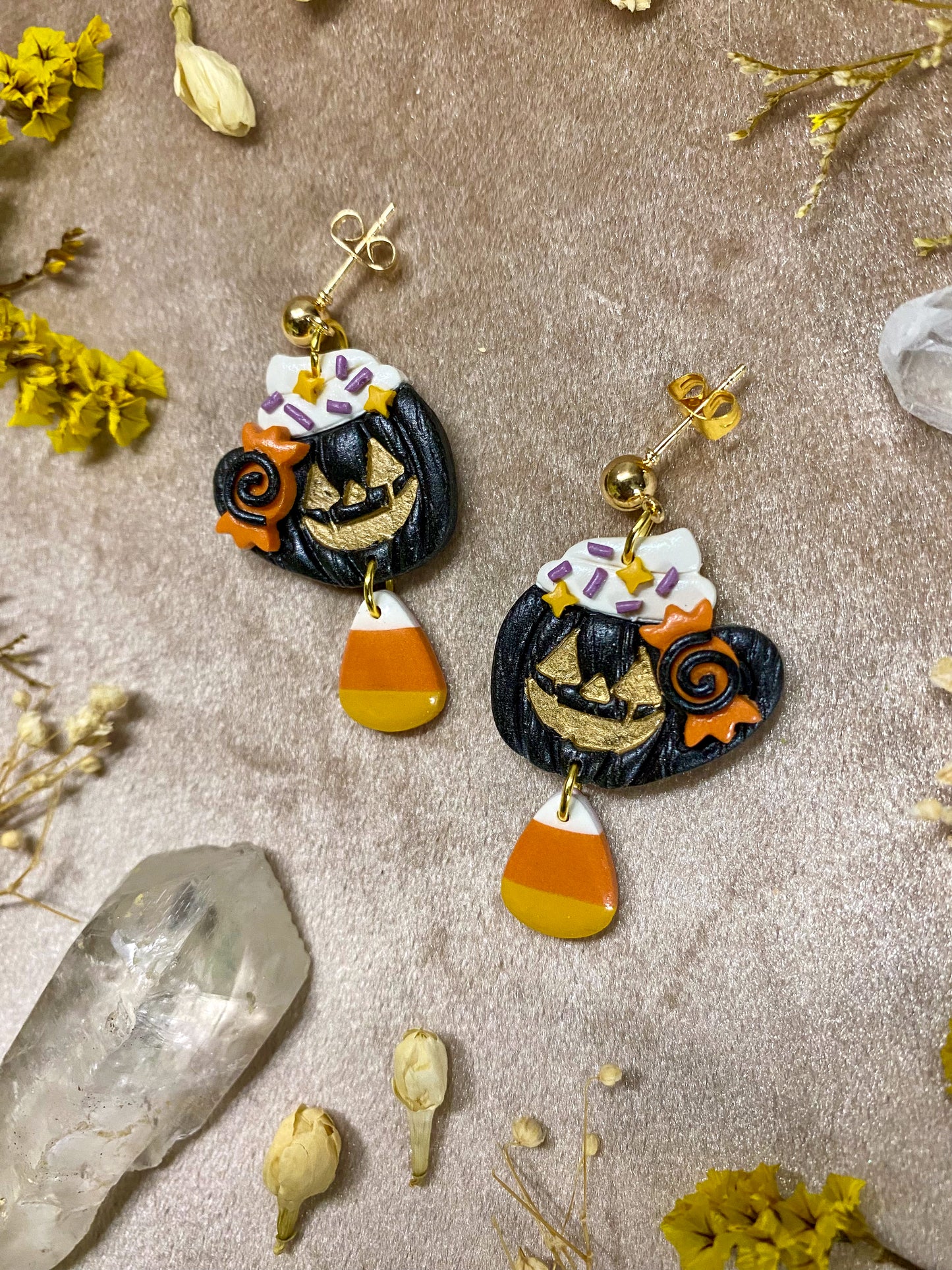 Pumpkin and Candy Mug Earrings