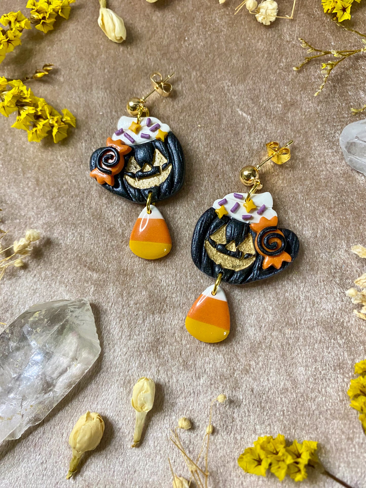 Pumpkin and Candy Mug Earrings