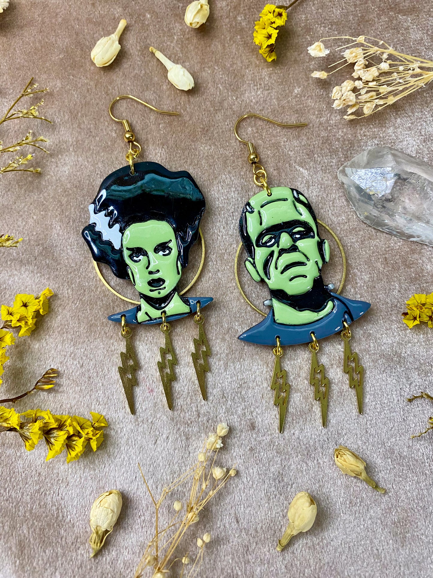 Frankenstein's Monster and his Bride Earrings