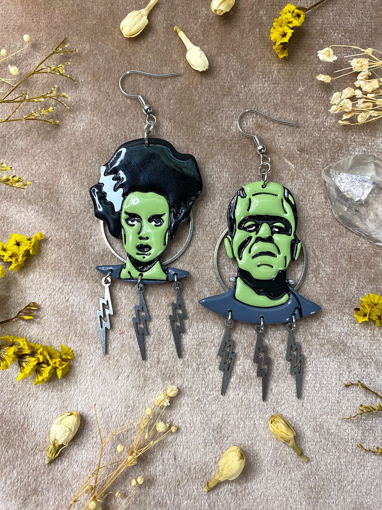 Frankenstein's Monster and his Bride Earrings