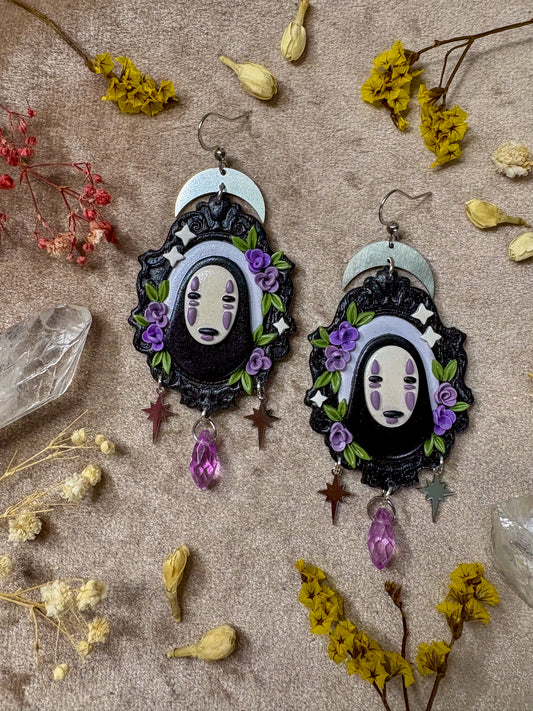 Masked Monster Floral Frame Earrings