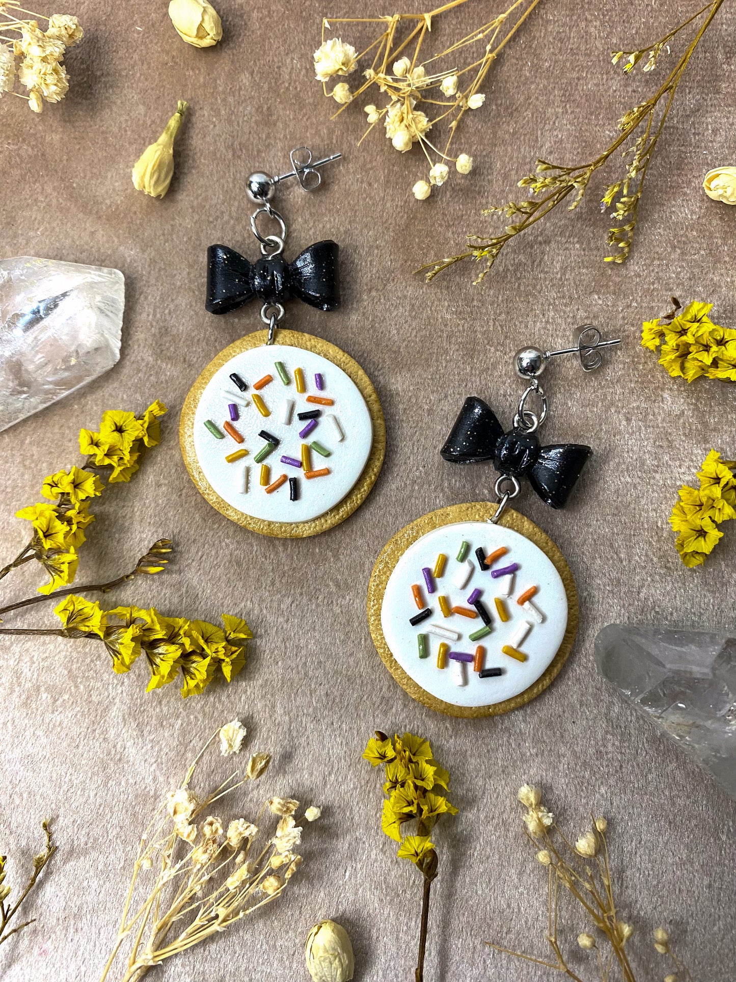 Coquette Halloween Cookie Earrings