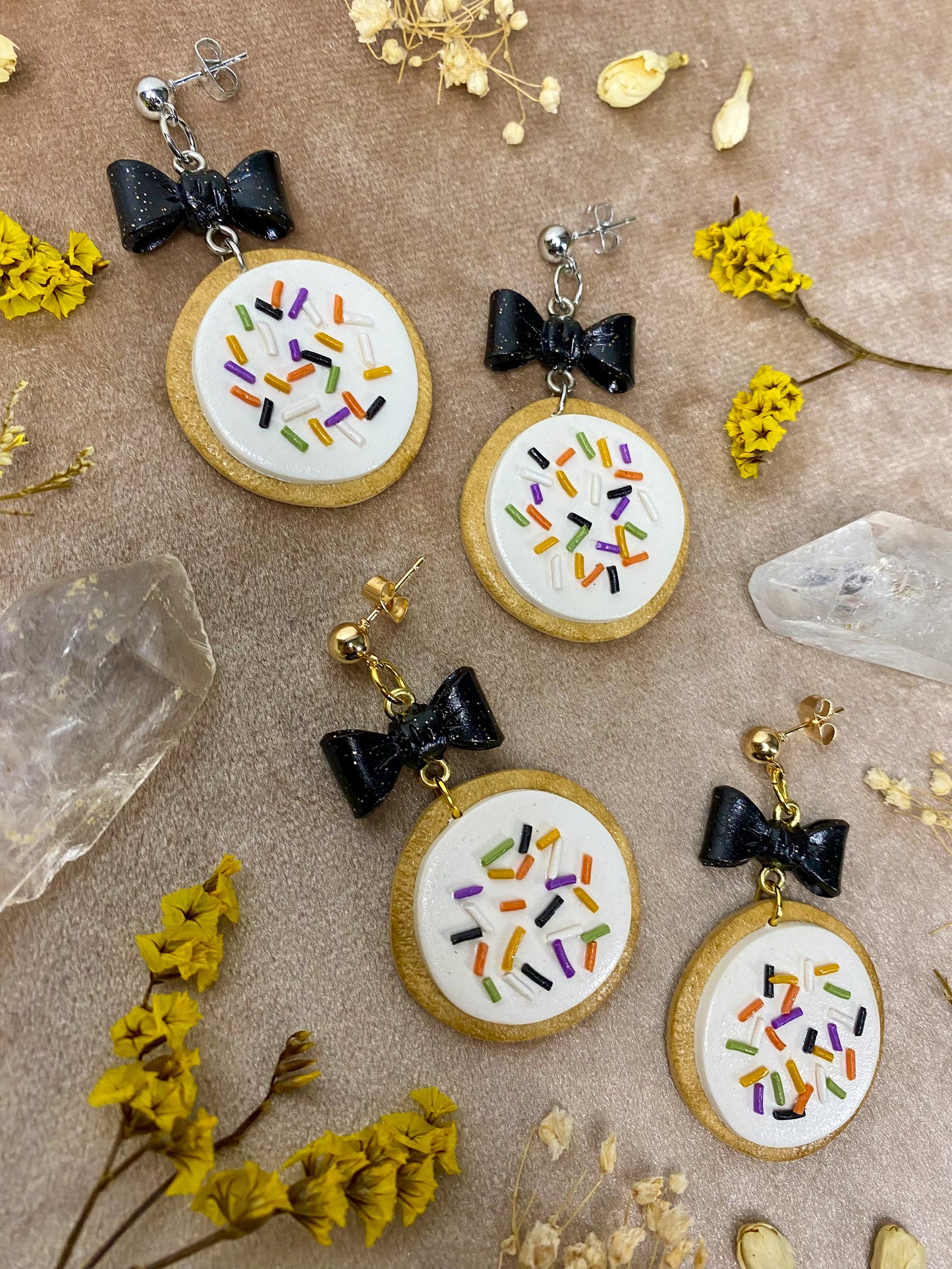 Coquette Halloween Cookie Earrings