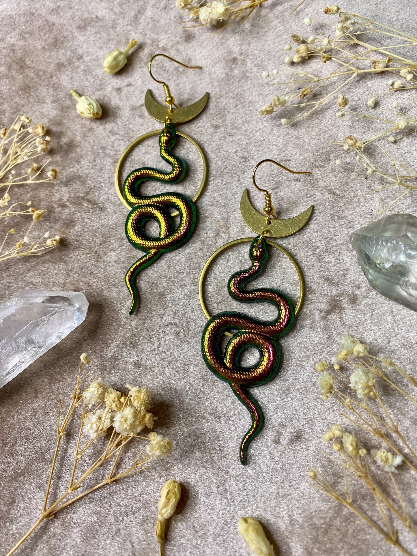 Copper Color Shift Snake Coil Earrings