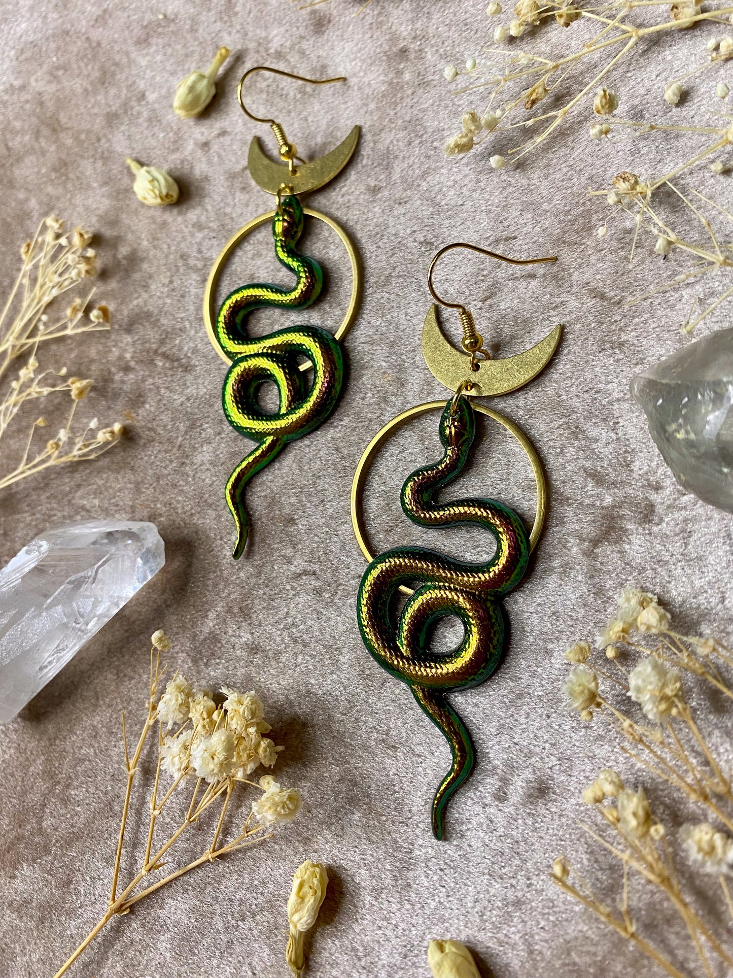 Copper Color Shift Snake Coil Earrings