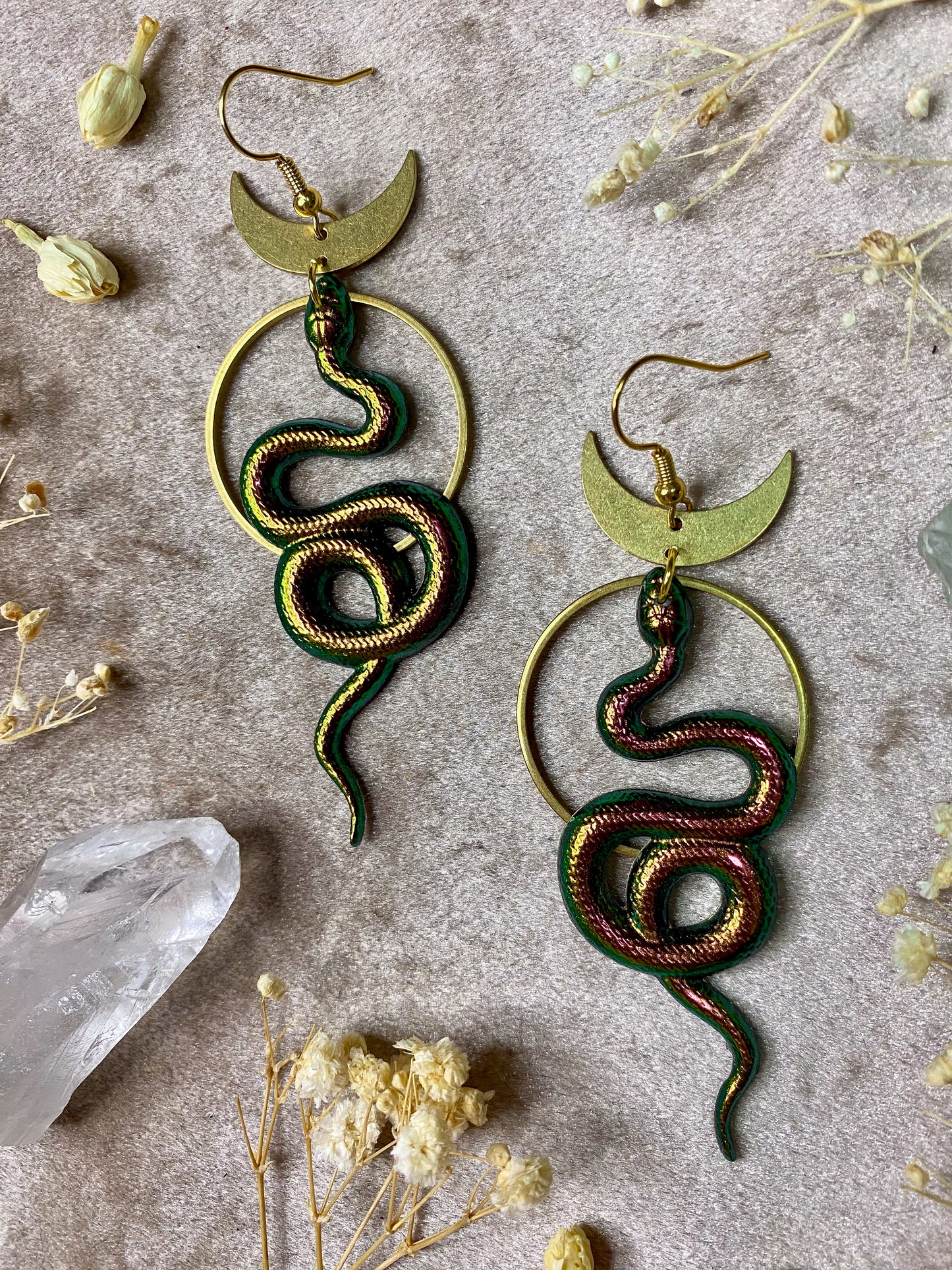 Copper Color Shift Snake Coil Earrings