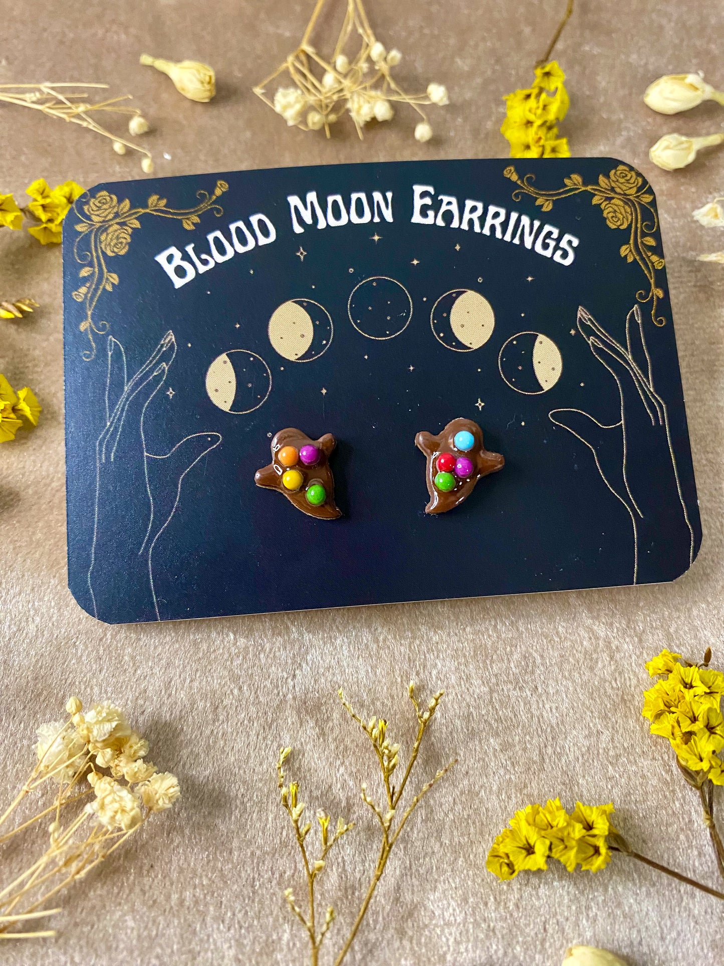 Cosmic Brownie Ghost Stud Earrings