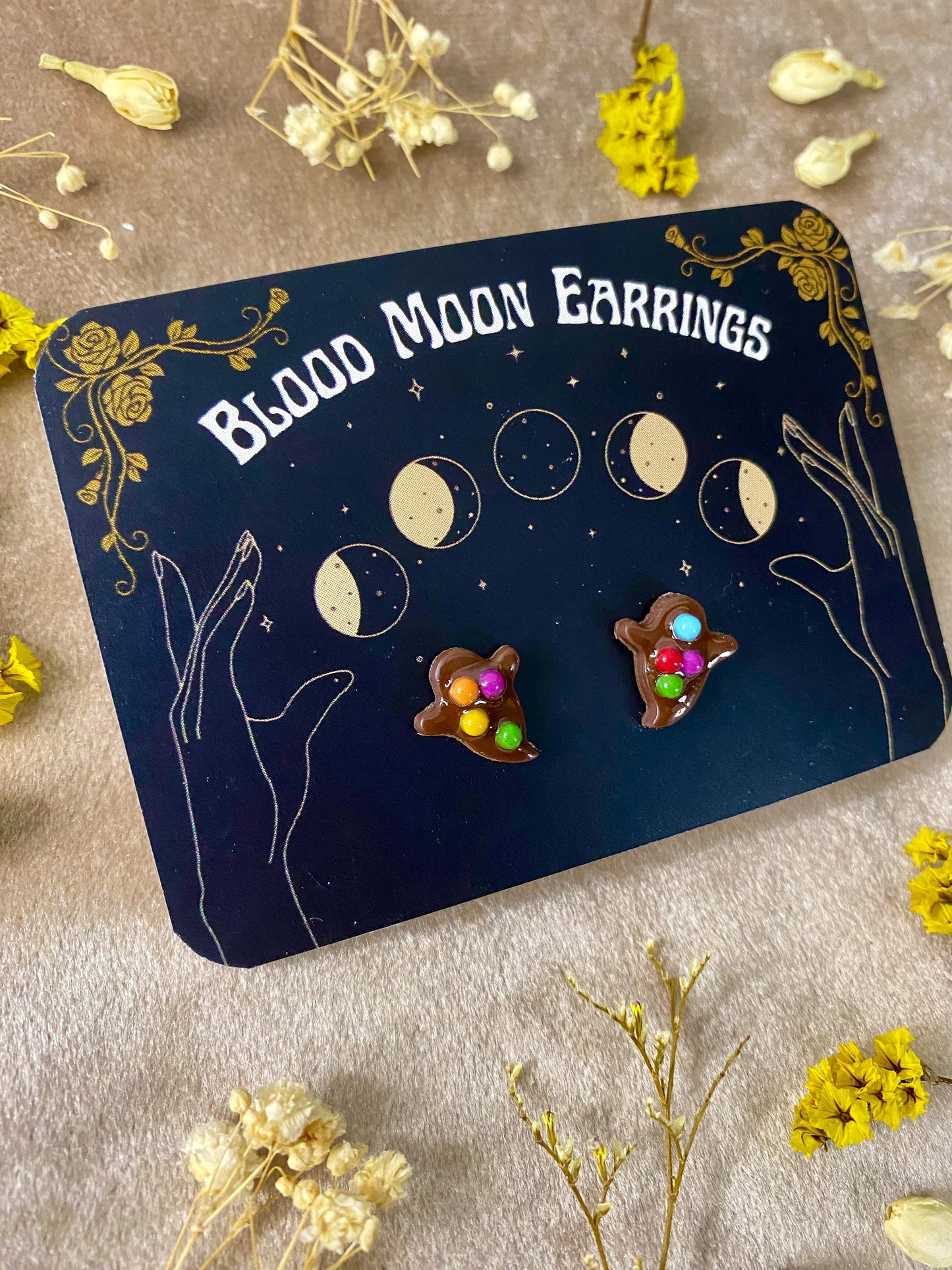 Cosmic Brownie Ghost Stud Earrings