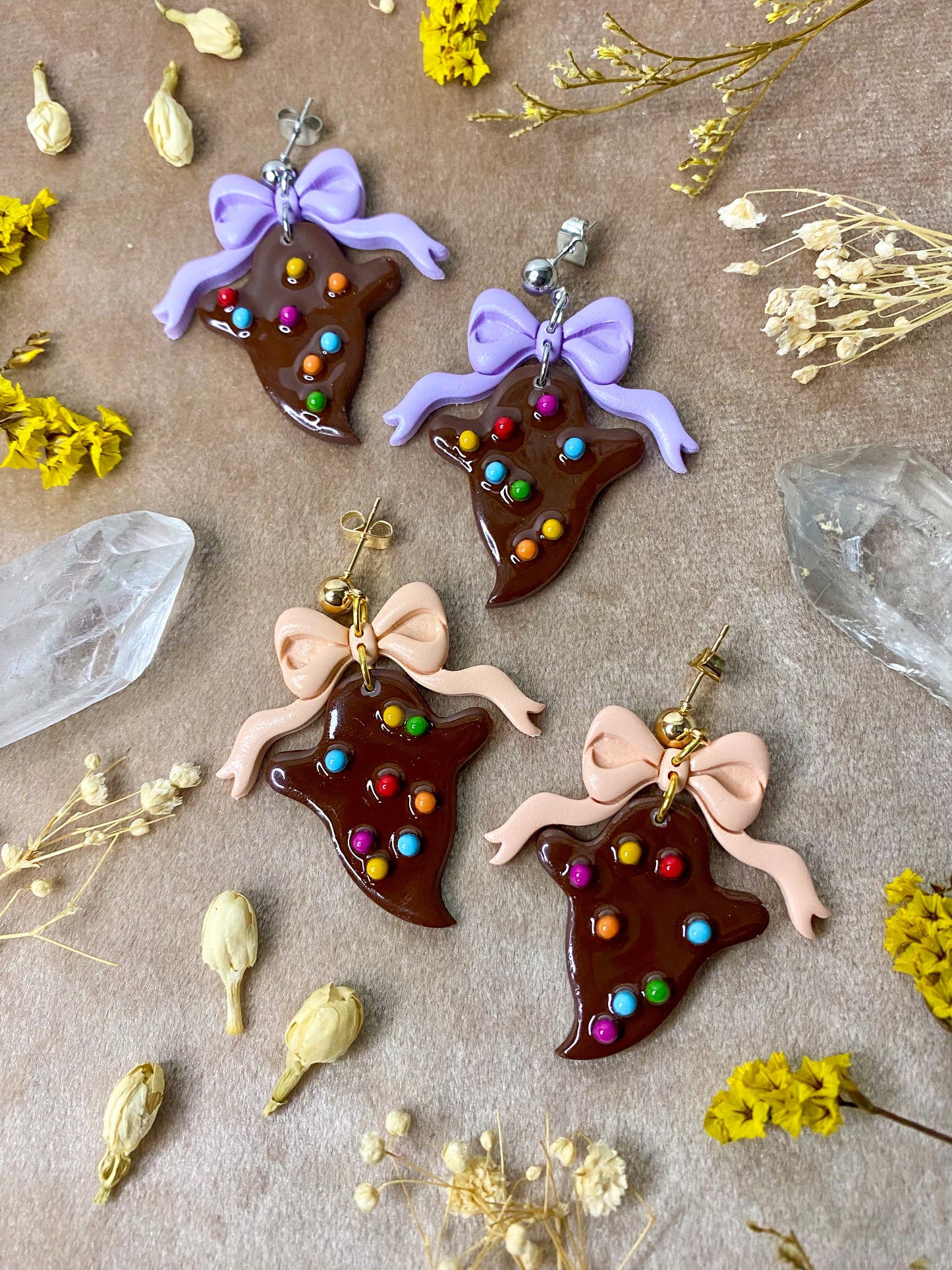 Cosmic Brownie Ghost Dangle Earrings