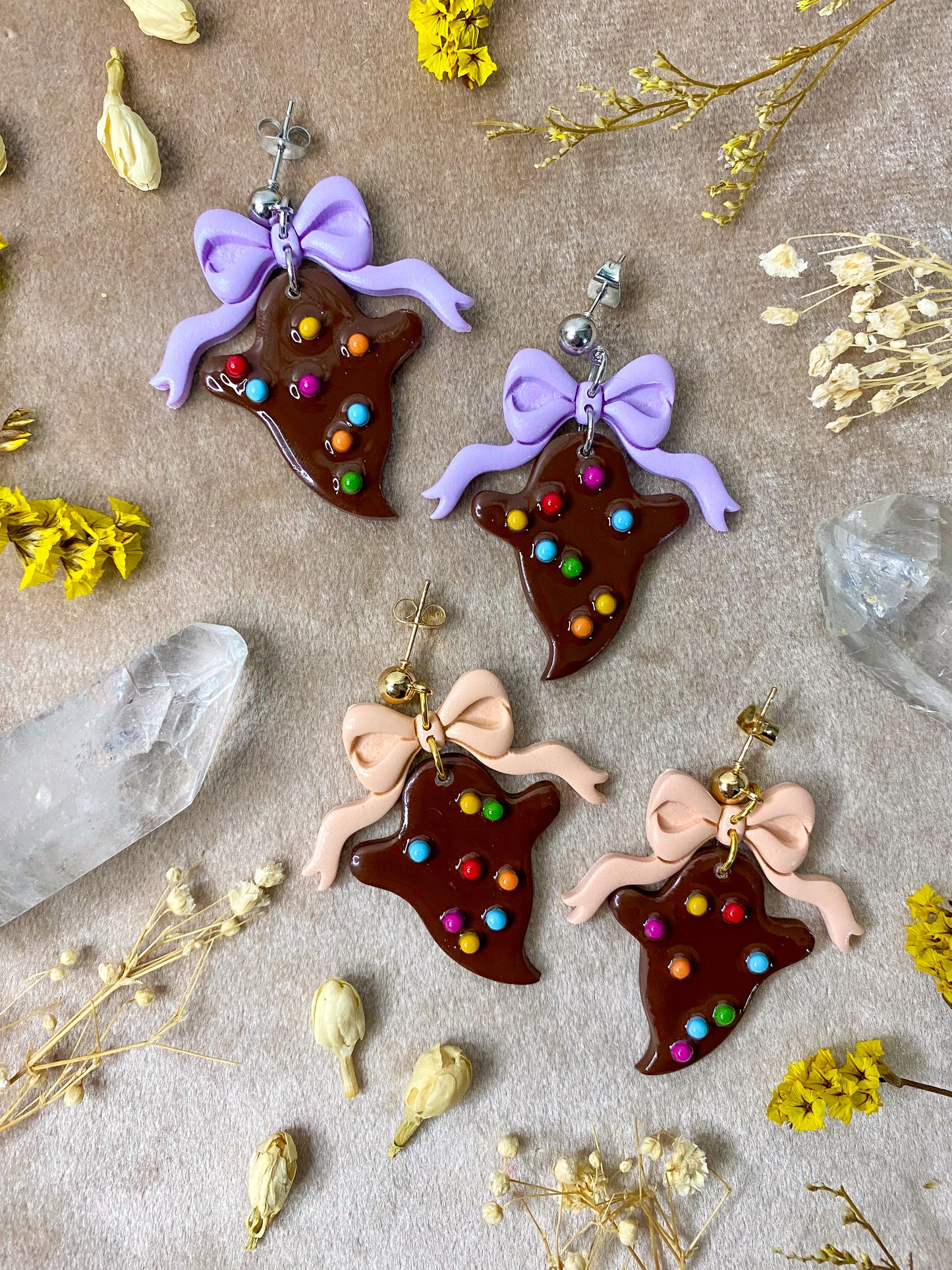 Cosmic Brownie Ghost Dangle Earrings