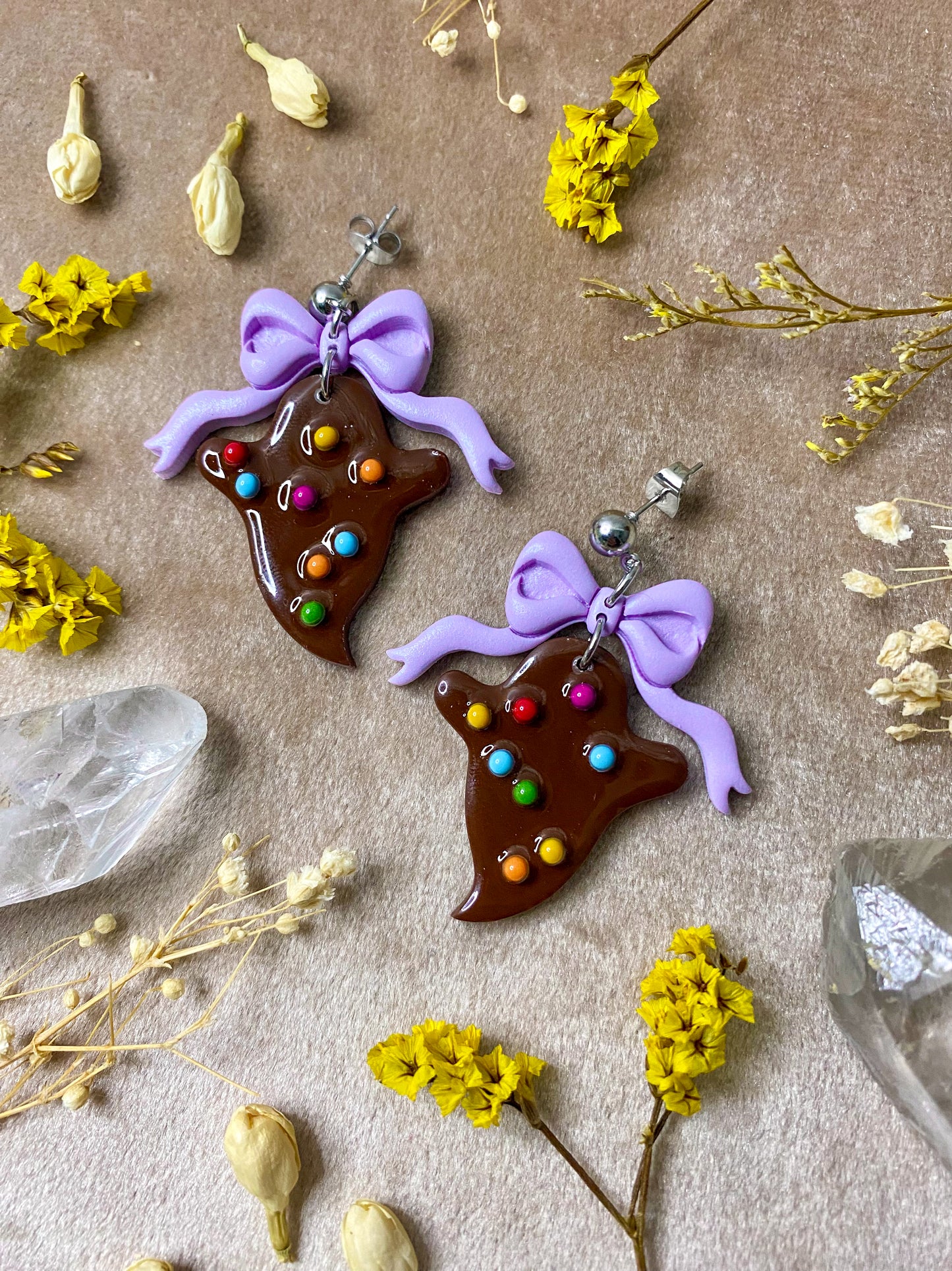 Cosmic Brownie Ghost Dangle Earrings