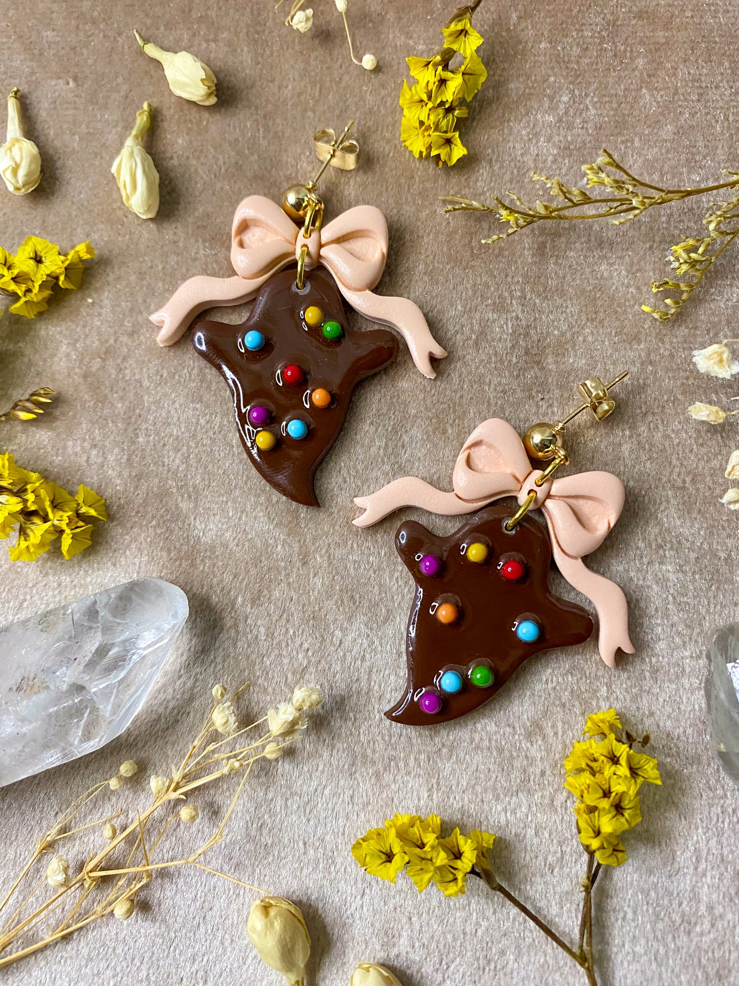 Cosmic Brownie Ghost Dangle Earrings