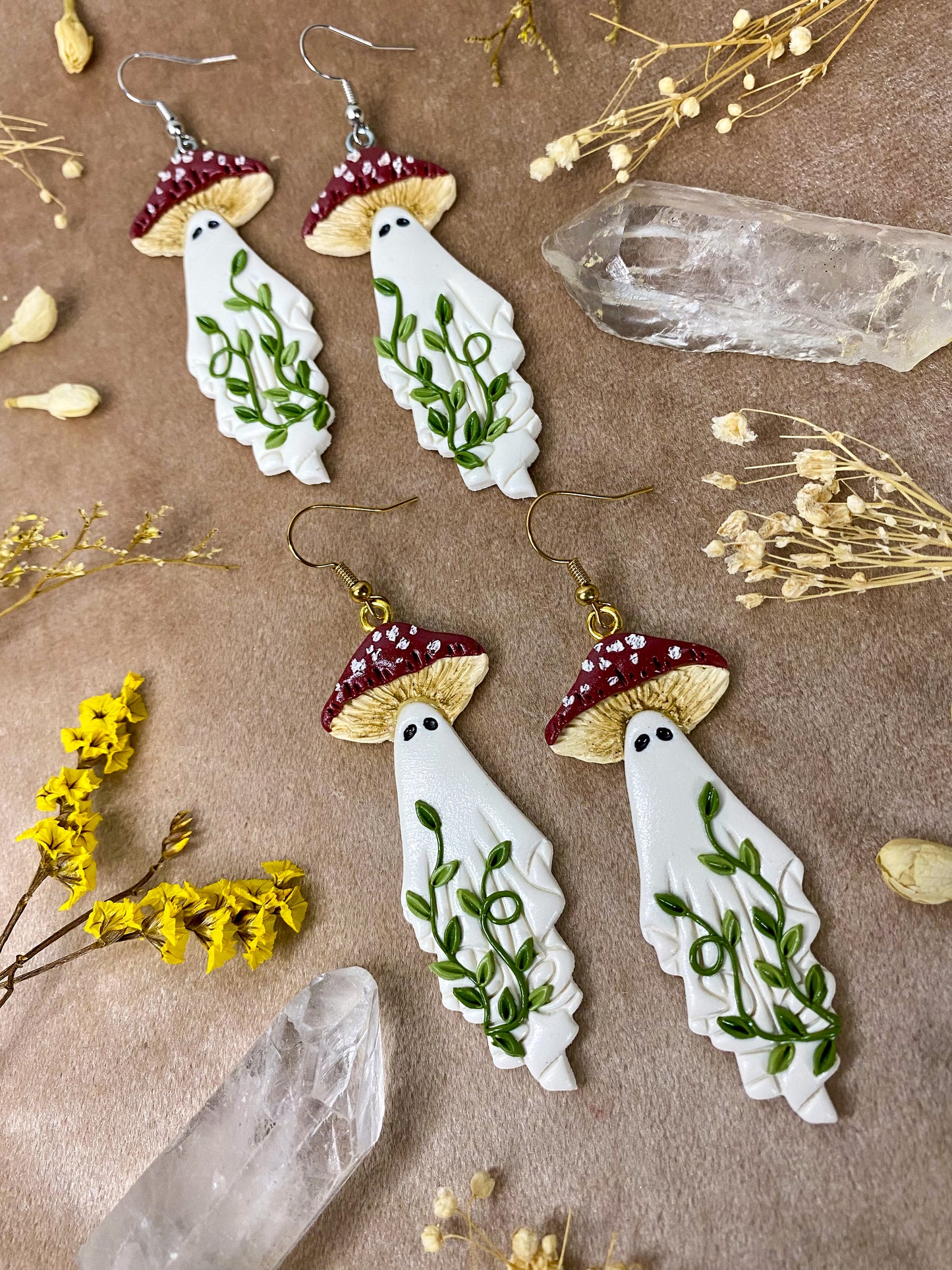 Mushroom Ghost Earrings