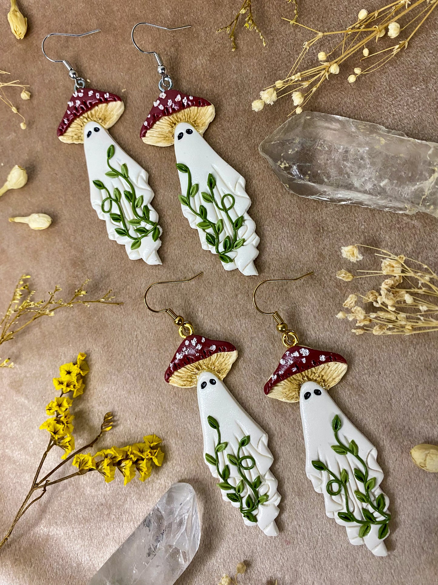 Mushroom Ghost Earrings