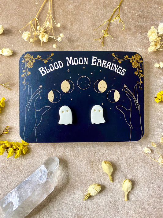 Tiny Boo Stud Earrings