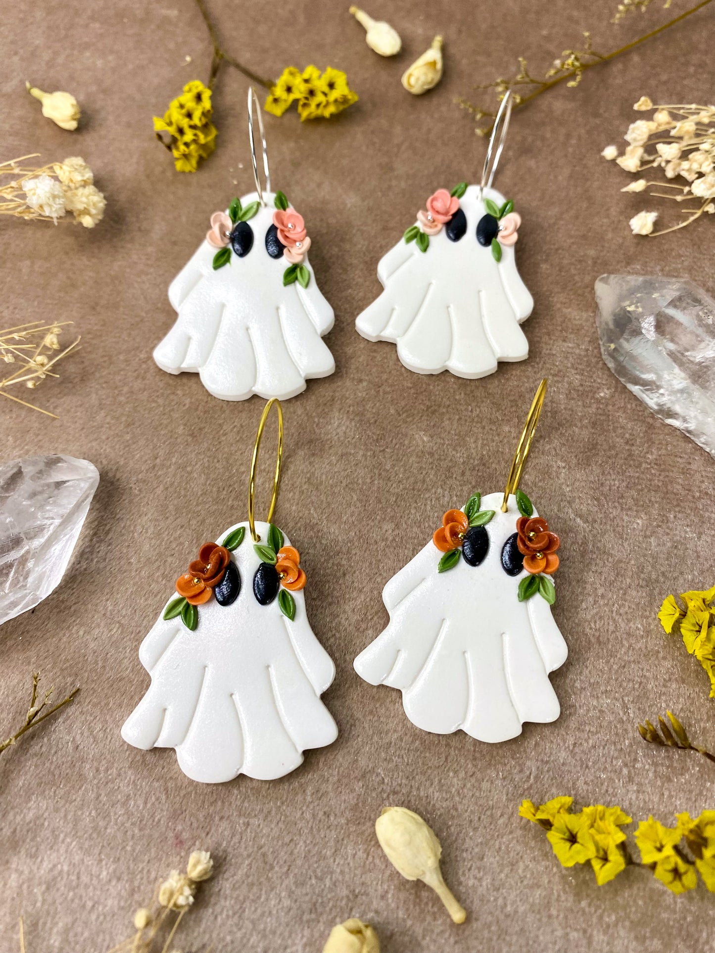 Floral Crown Boos Earrings