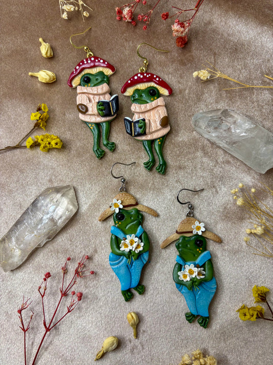 Garden Frog Earrings