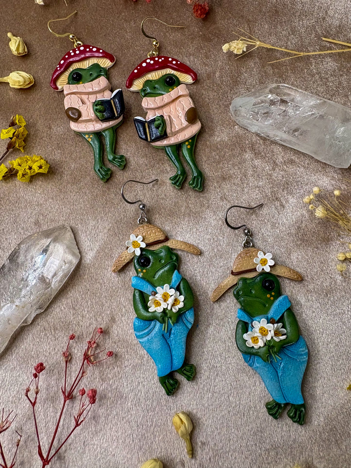 Garden Frog Earrings